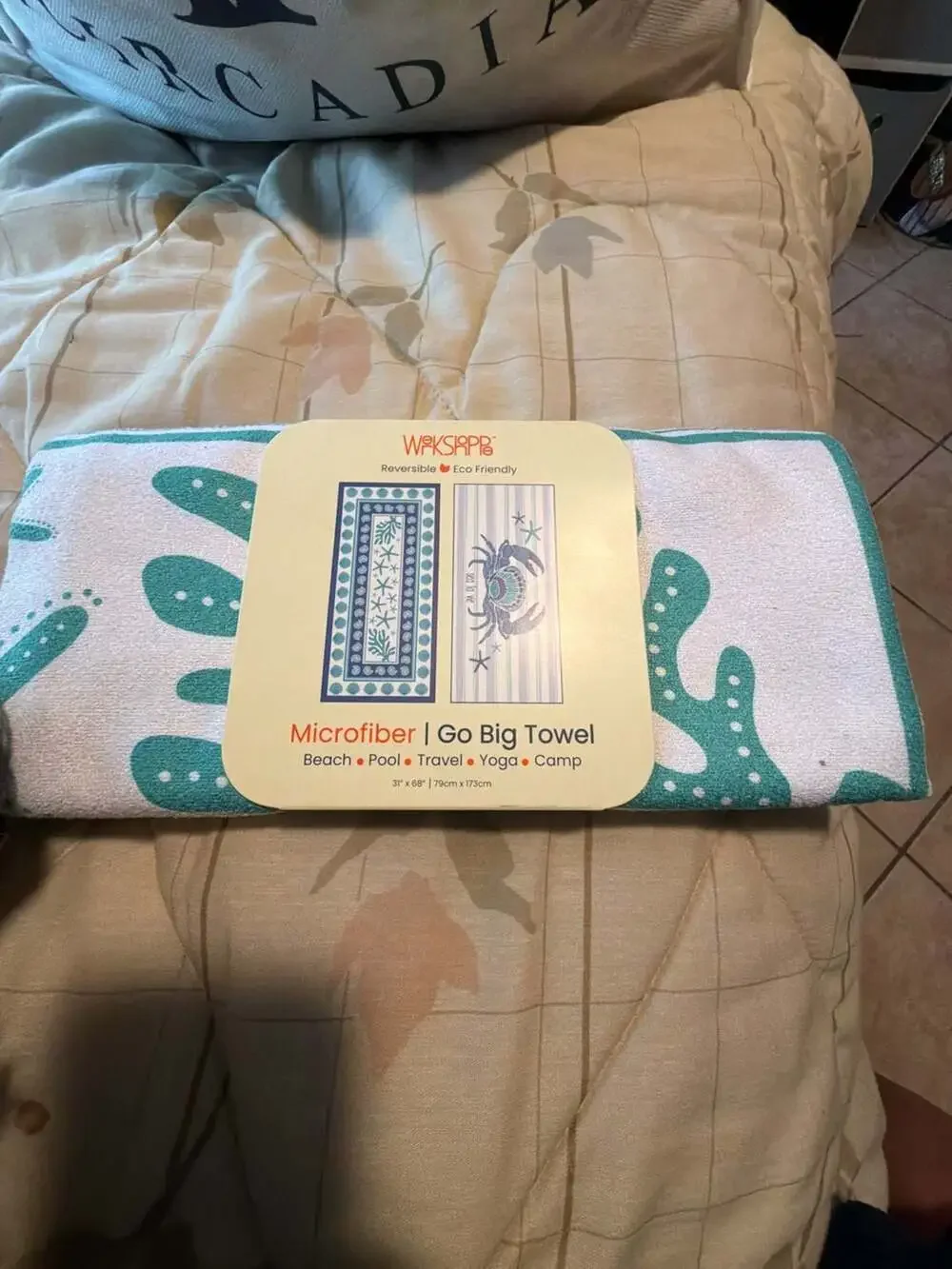 Wekshopp Microfiber Go Big Reversible Beach Towel 31x68